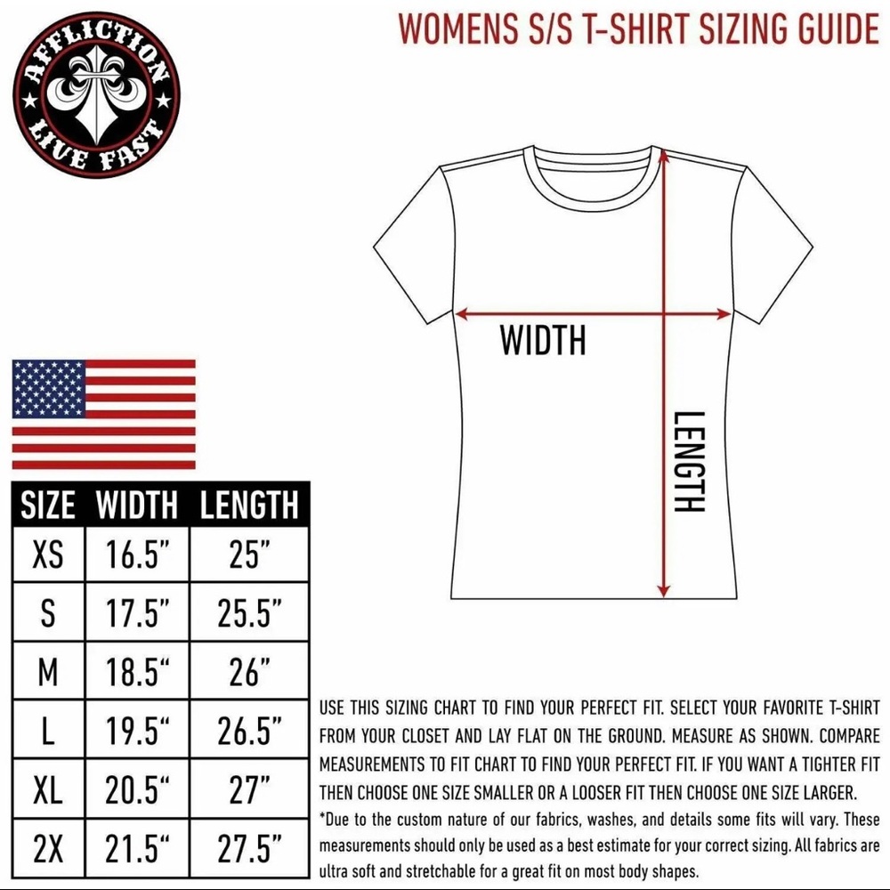 Affliction Women's T-Shirt Strugis 82 Biker Tattoo - Picture 5 of 12